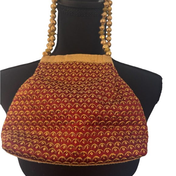 The Unbranded Brand Handbags - Vintage Elegant Red and Gold Mini Bag